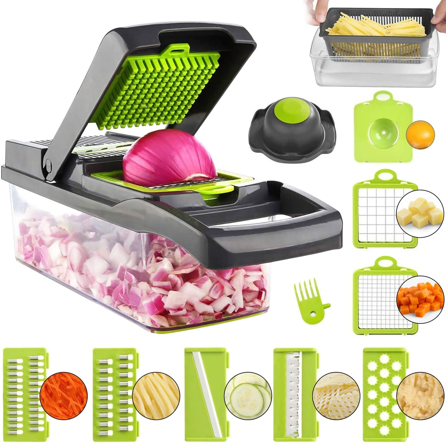 14-in-1 Mandoline Slicer & Vegetable Chopper  Multifunctional Food Cutter & Grater