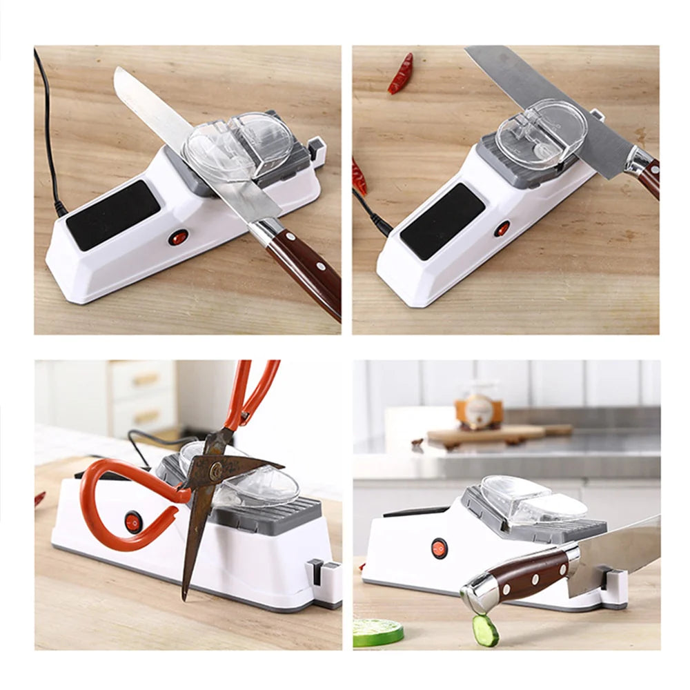 Electric Knife Sharpener - Dual Roller, Knife & Scissors