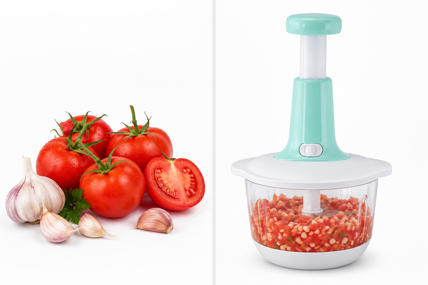 Manual Push Chopper - 1.5L - Vegetable Chopper & Grater
