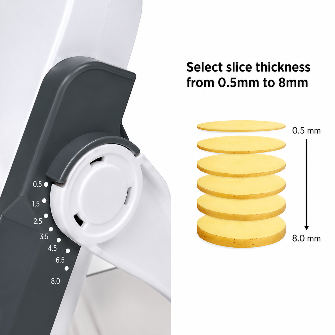 Manual Vegetable Slicer & Fry Cutter - Adjustable Thickness
