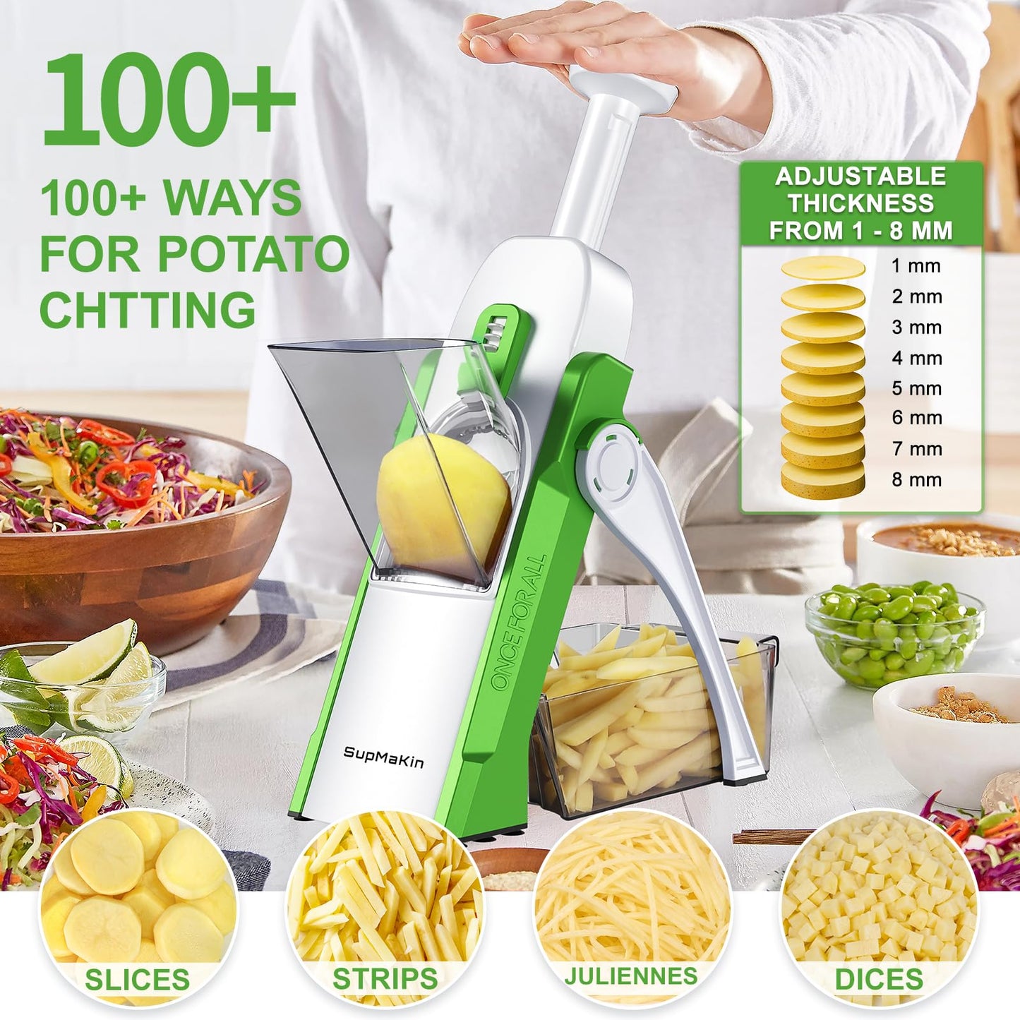 "4-in-1 Adjustable Vegetable Chopper & Grater"