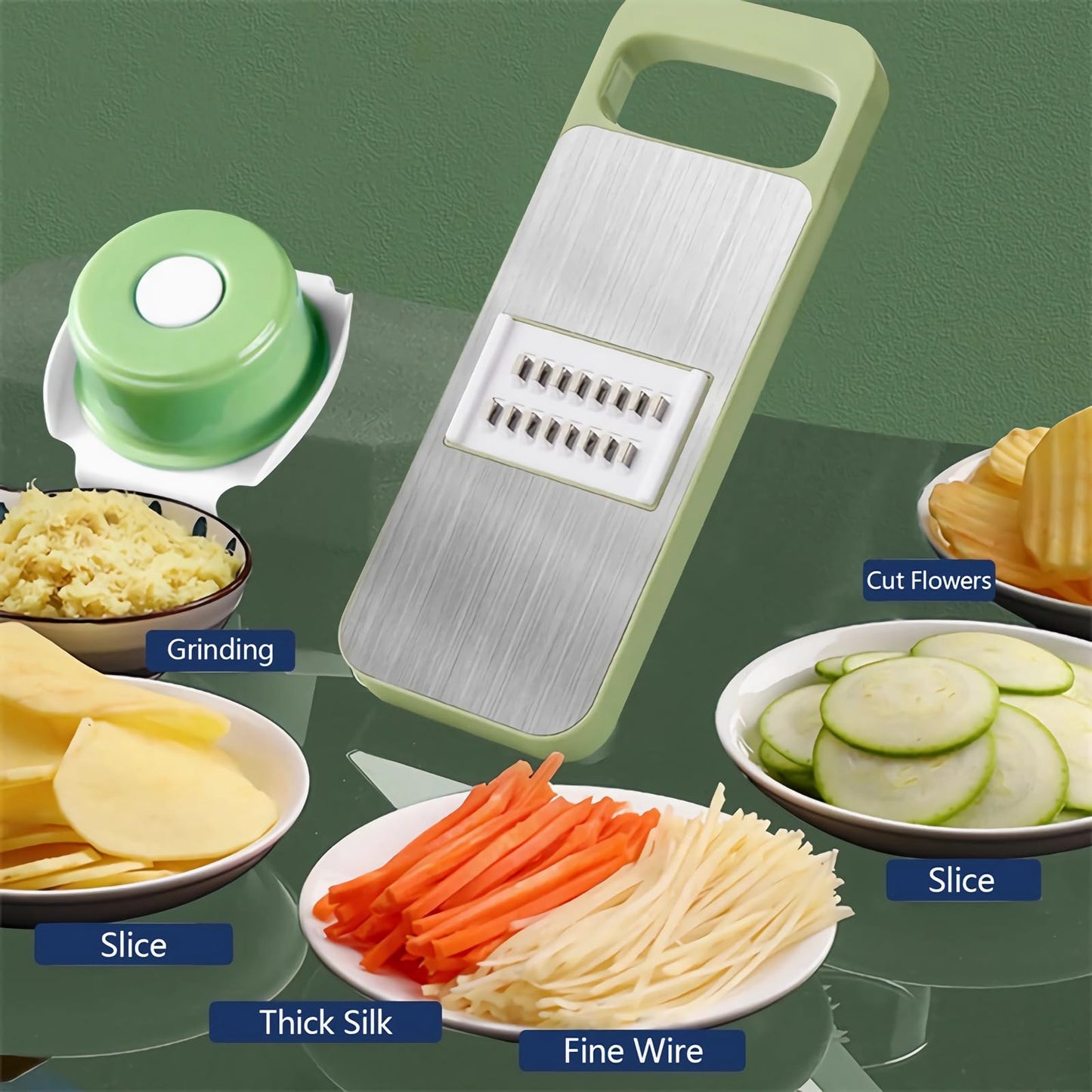 Stainless Steel Multifunctional Vegetable Cutter & Grater