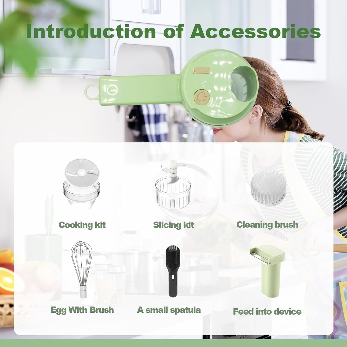 4 in 1 Handheld Electric Vegetable Cutter (Wireless Food Processor)