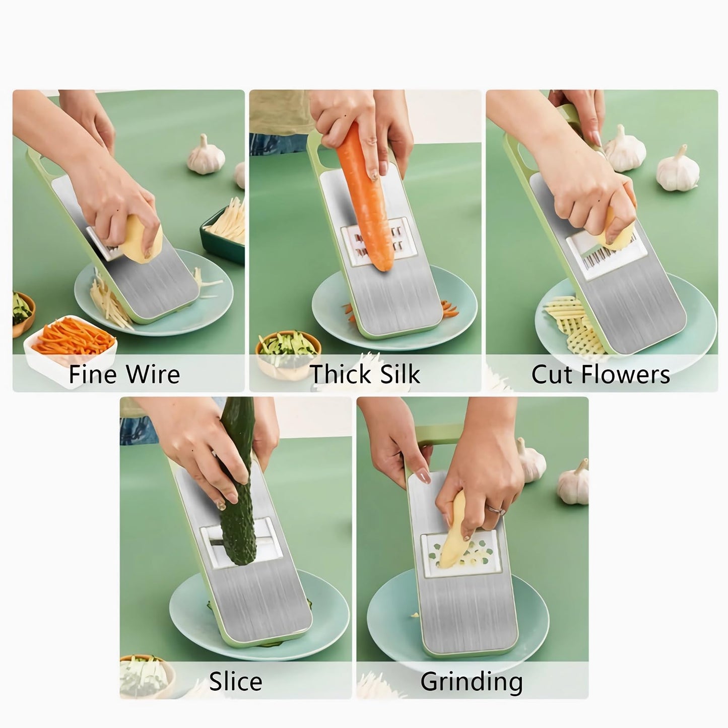 Stainless Steel Multifunctional Vegetable Cutter & Grater